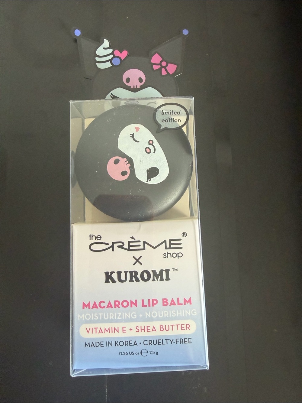 Sealed The Creme Shop Hello Kitty - Kuromi Macaron Lip Balm - Black & Pink